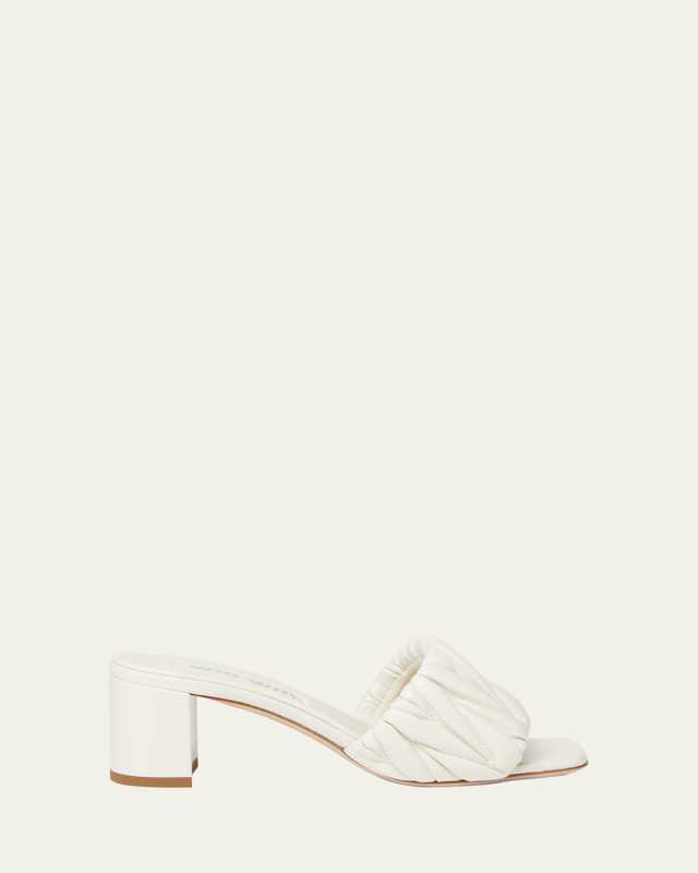 Quilted Leather Mule Sandals